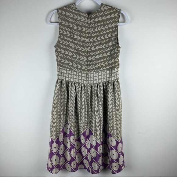 Anna Sui | Silk Wheatfields Deep V Neck Dress Earthy Wedding Guest | 4 - Picture 6 of 7